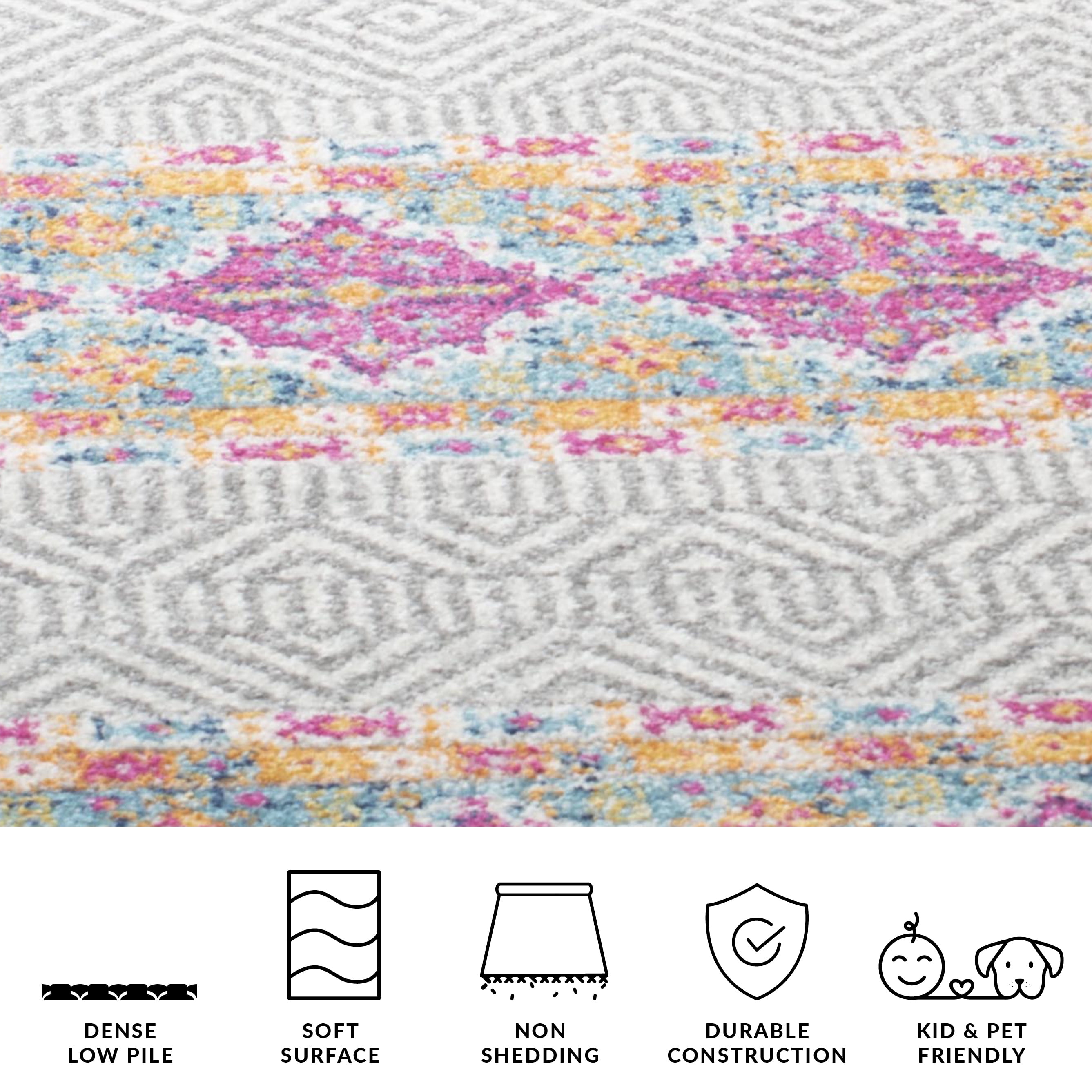 Safavieh Madison Kandace Abstract Runner Rug, Gray/Ivory, 2'3" x 6'
