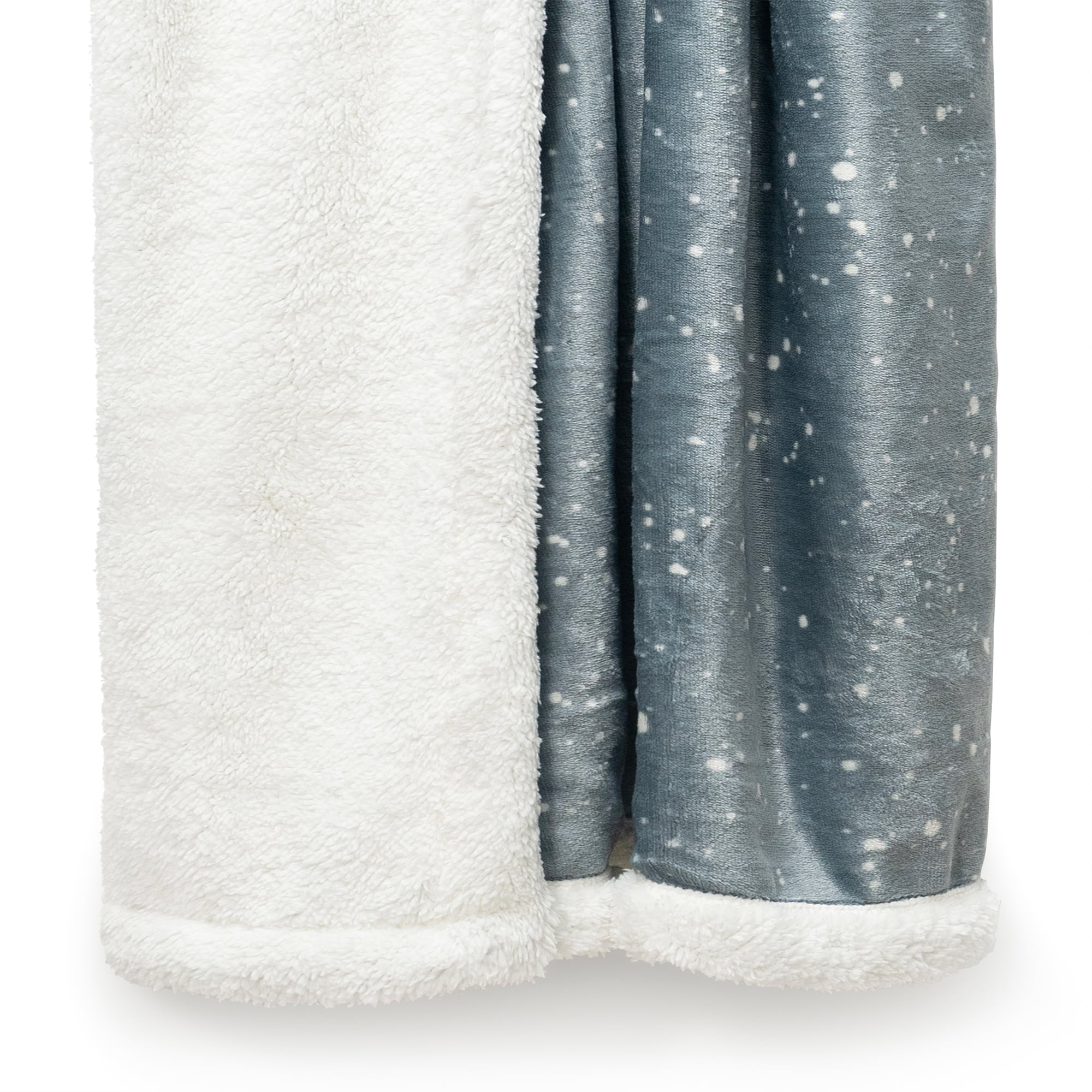 Americanflat 60x80 Oversized Speckle Fleece Throw Blanket - Reversible Sherpa Backing - Ultra Soft Plush Comfort - Cozy Warmth For Couch Or Bed - Grey