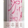 thumbnail image 6 of Valentine's Day Sheer Curtains 72 Inch Length 2 Panels Set, Pink Bows Romantic Love Heart Voile Window Treatment Rod Pocket Curtains Sheers Drapes for Bedroom/Living Room/Kitchen 52"x72"x2, 6 of 7