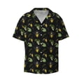 thumbnail image 2 of Lsque Bee Floral print Men's Cuban Collar Short Sleeve Shirt Summer Beachwear Casual Button Down Fashionable Vacation Leisure Shirt-XX-Large, 2 of 7