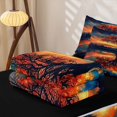 thumbnail image 5 of Homewish Boho Tree Of Life Zipper Twin Comforter Sets with Fitted Sheet and 2 Pillowcases,Aesthetic Starry Night Zipper Bedding Set,Black Reversible,4 Pieces, 5 of 7