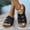 Black, variant on USSUMA Womens House Slippers Women's Fashion Casual Summer New Large Size Flat Open Toe Casual Beach Wedge Slippers Open-Toe Quick-Dry Slippers up to 45% off