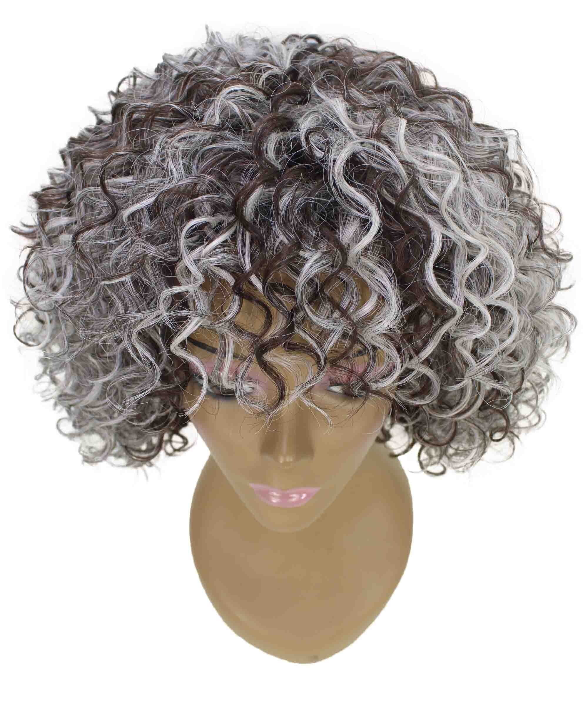 LUXLUXE Gabrielle Curly Pixie 12 in Long Full Wig No Lace Wig, Heat Resistant Fibers, 16+ Shades of Natural, Dip Dyed, & Blended Colors