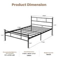 thumbnail image 4 of Twin Bed Frames with Headboard, Upholstered Platform Bed with Wood Slats 800 lbs Support , Noise Free, No Box Spring Needed, Dark Grey, 4 of 9