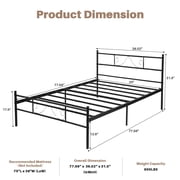 Twin Size Bed Frame, 11.2 Height Classic Metal Bed Frame with Under Bed Storage/No Box Spring Needed,Black
