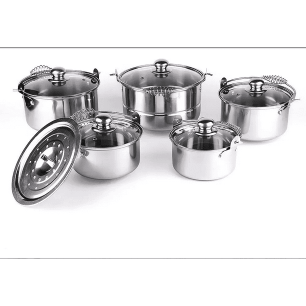 Juego de 5 Ollas con Tapa Hot Spot Z440C Acero Inoxidable 1 1.5 2 3 4 lts 16 18 20 22 24 cm