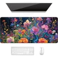 thumbnail image 1 of Auhoahsil Desk Mat, Ultra Large Mouse Pad, XXL Gaming Mousepad, Pretty Desk Pad, Big Extended Full Size Desktop Desk Matt for Keyboard, Laptop & Computer, 35.5 x 15.7 in, Colorful Flowers, 1 of 7