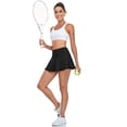 thumbnail image 3 of Minifalda skater con falda plisada elástica informal para mujer con pantalones cortos, 3 of 5