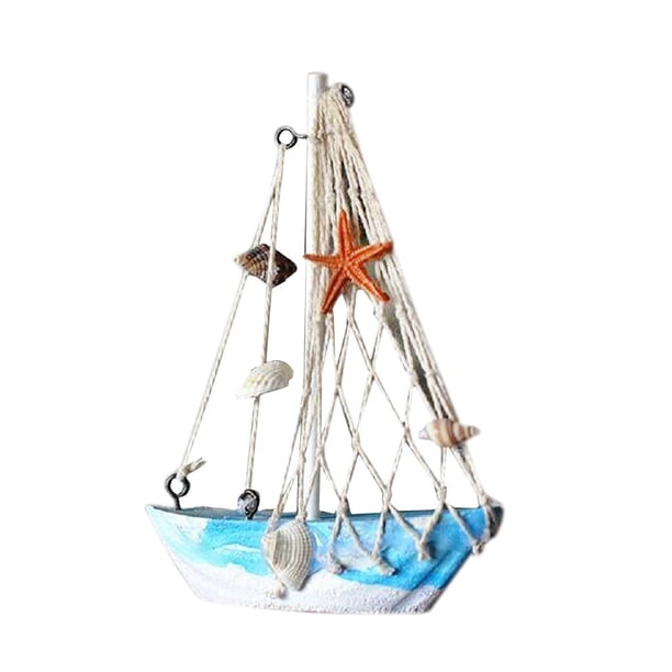 Adorno Hecho con Navegación Náutica, Adorno de Escritorio para , E # de pesca 1 Soledad Adorno de vela náutica
