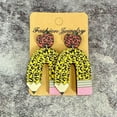 thumbnail image 4 of Leopard Print and Pencil Teacher Day Earrings Women Student School Jewelry, 4 of 8