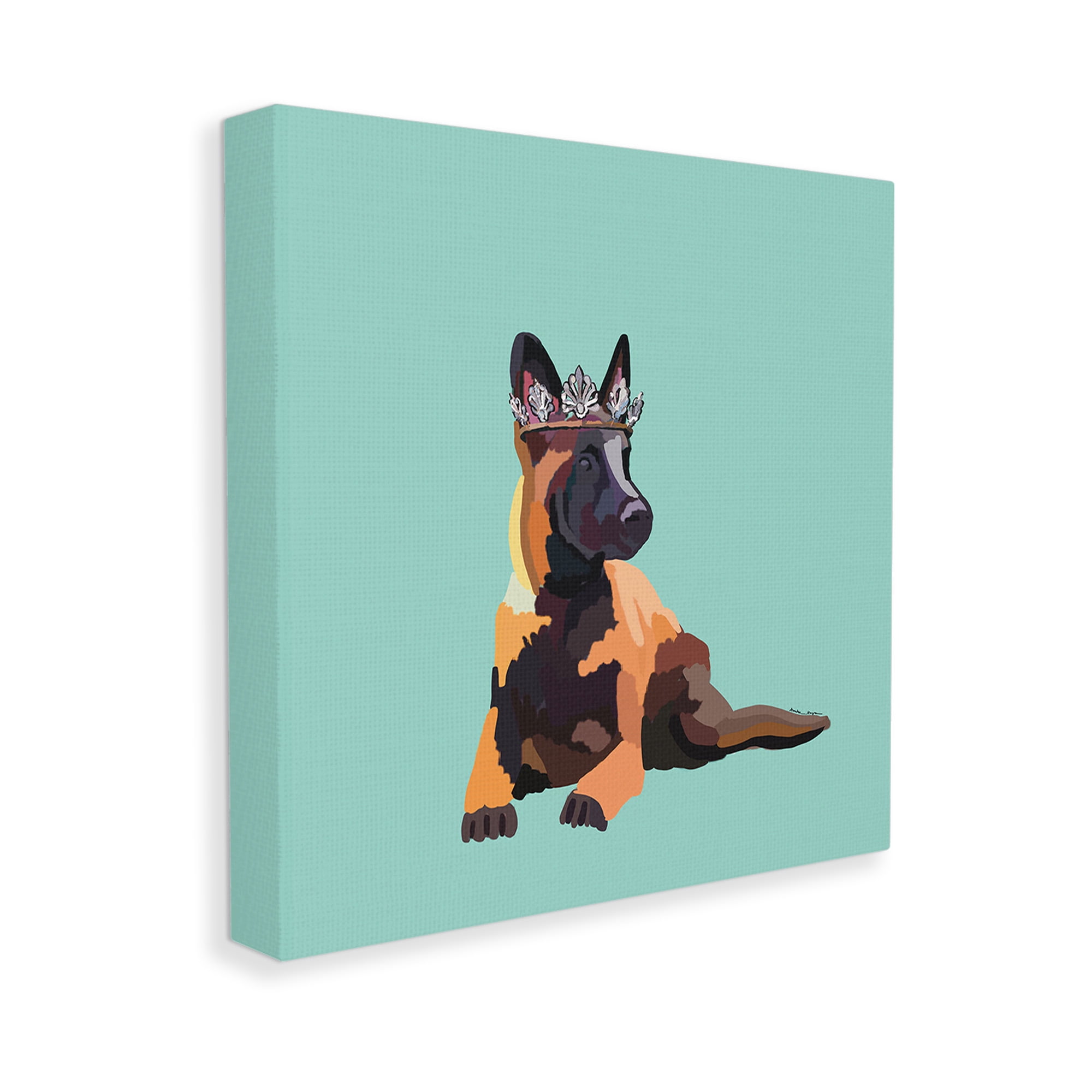 Stupell Industries Royal German Shepherd Animals & Insects Painting Gallery Wrapped Canvas Art Print Wall Art, 17 x 17
