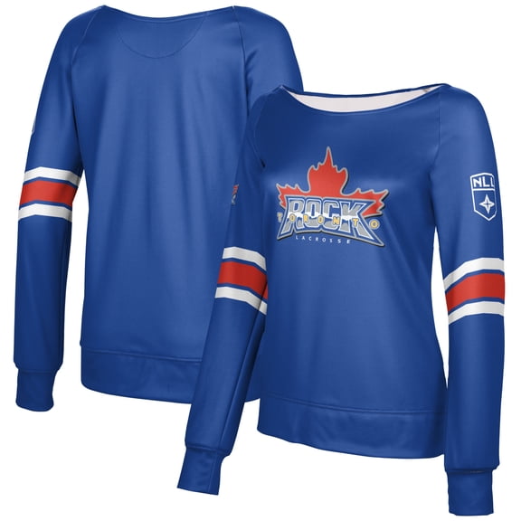Girls Youth Epoch Lacrosse Blue Toronto Rock Boat Neck Pullover Sweatshirt