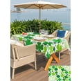 thumbnail image 4 of Outdoor Tablecloth with Umbrella Hole and Zipper, St. Patrick's Day Rectangle Table Cloth 60x84 Inch Waterproof Tablecloth, Lucky Shamrocks Spring Leaves Botanical Picnic Table Cover for Patio, 4 of 7