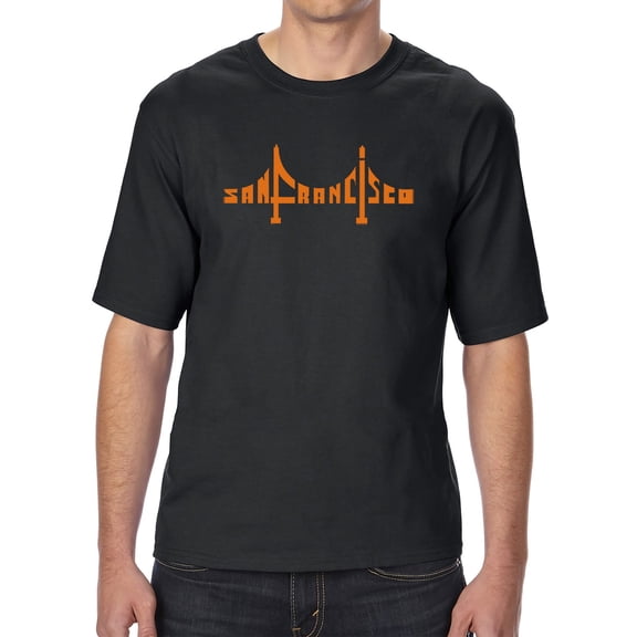 Men's Tall and Long Word Art T-shirt - San Francisco Bridge