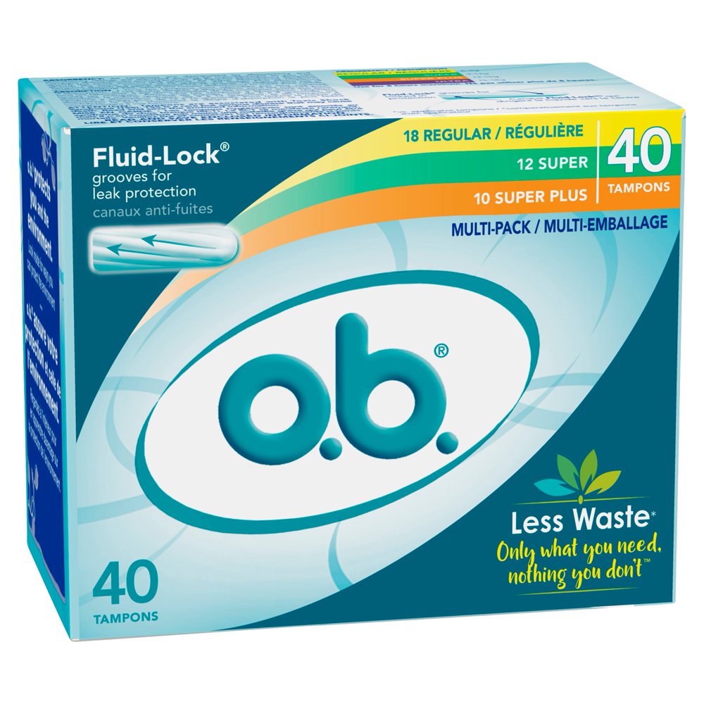ob. Original ApplicatorFree Multipack Tampons, Unscented, 40 Ct