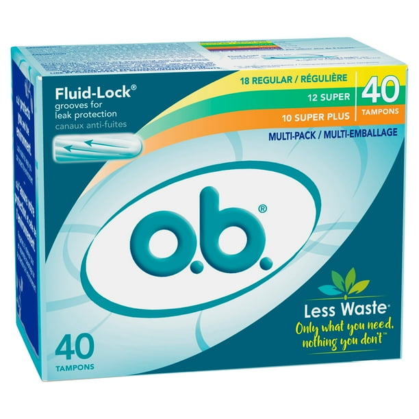 ob. Original ApplicatorFree Multipack Tampons, Unscented, 40 Ct