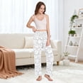 thumbnail image 5 of Dailycode Women's Pajama Pants Wide Leg Lounge Pj Bottoms With Pockets Line Hexagonal Texture, 5 of 7