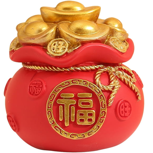 Miangastore Resin Red Miniature Money Bag 1Set 2.24X2.12X2.08in