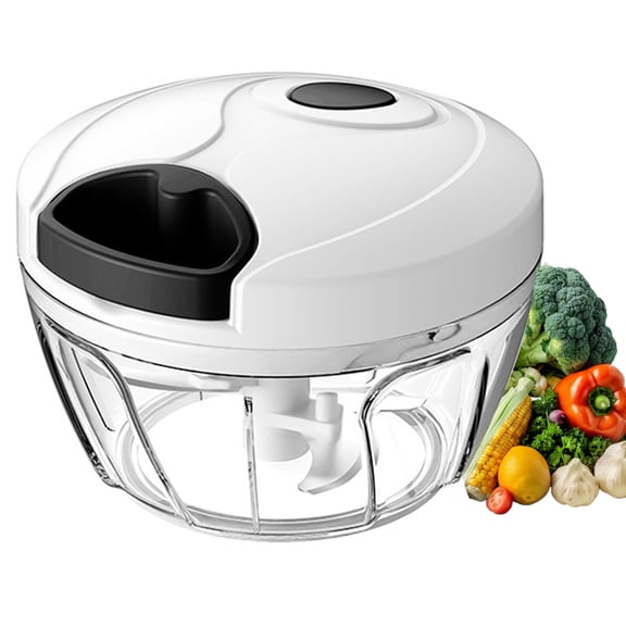 Hima Shilajatun Manual Food Processor Vegetable Chopper with Pull Cord, 13.5 fl oz Onion and Garlic Cutter