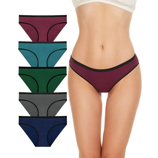 Culottes Complètes pour Femmes, Culottes Respirantes Taille Basse, Culottes Hipster Extensibles Bikini, Lot de 5 Multipack