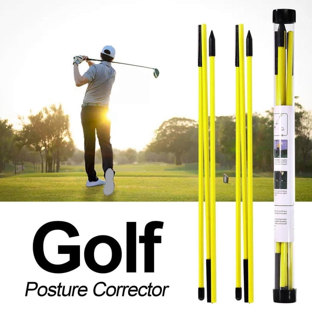 2Pack Golf Alignment Rods Golf Swing golf Swing Trainer Sticks Golf Training Equipment Yellow