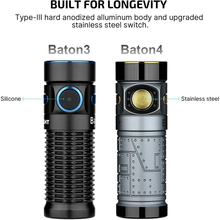 baton flashlight rechargeable iMBAPrice 21 Inch Traffic Wand with Chargers, 2 Pack LED with Flashing & Steady Modes, Traffic Control Light for Parking, Air Marshaling & Emergency Use developed EIP 1 LED Olight Baton 4 Rechargeable Flashlight