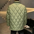 thumbnail image 4 of Njoeus Mens Casual Diamond Quilted Jacket Lapel Button Up Warm Fall Winter Coat for Men Outwear M-4XL (Available in Big & Tall), 4 of 5