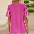 thumbnail image 4 of Youyipin Womens Summer Tops Tops Trendy Oversized 2025 Crewneck Color Block Striped Womens Shirts Blouses Business Casual Tops For Women, 4 of 6