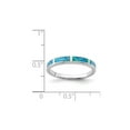thumbnail image 3 of Gem & Harmony Lab Created Blue Opal Inlay Band Ring in Sterling Silver for Women, 3 of 6