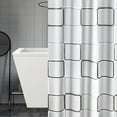thumbnail image 3 of 72'' x72'' Waterproof Shower Curtain PEVA Bathroom Curtains Geometric Pattern Drapes With 12 Hooks, 3 of 8
