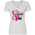 thumbnail image 3 of Inktastic Breast Cancer Awareness I Support My Gigi with Pink Ribbon Women's V-Neck T-Shirt, 3 of 5