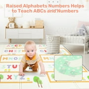 JoyStone Baby Play Mat, 78 X 70 Extra Large Reversible Foam Play Mat, Non-Toxic Foldable Animal Print Waterproof Crawl Mat for Toddlers and Babies