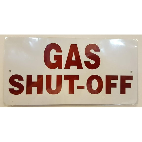 Gas Shut-Off Sign (Aluminum Sign 5"x10")