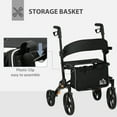 thumbnail image 6 of HOMCOM Folding Adjustable Aluminum Rollator Walker with 10'' Wheels Black, 6 of 9