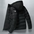 thumbnail image 3 of comerut Men Down Coat Hooded Padded Drawstring Warm Winter Quilted Down Coat for Daily Wear, 3 of 8
