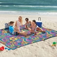 thumbnail image 5 of Groovy Rainbow and Flowers Extra Large Picnic Beach Blanket Waterproof Sand Proof Portable Outdoor Mat 80x118, 5 of 9