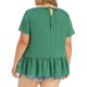 thumbnail image 3 of GRACE & GRANDEUR Blusas de Peplum de Talla Grande para Mujeres, Manga Corta, Cuello Redondo, Fluidas, Sueltas, Camisas Casuales de Verano 1X Verde, 3 of 6