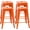 Orange, variant on YRLLENSDAN Metal Bar Stools Set of 4 Counter Height Barstool Stackable Barstools 24 Inch Indoor Outdoor Patio Bar Stool Home Kitchen Dining Stool Backless Bar Chair, Black