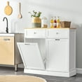 thumbnail image 4 of GAZHOME Kitchen Trash Can Cabinet, Double Tilt Out 20 Gallon Garbage Cans Cabinet, White, 4 of 7