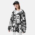 thumbnail image 3 of Fotbe Black White Spooky Ghosts Chaqueta con Protección Solar UPF 50+ para Hombre y Mujer, Camisa con Capucha y Bolsillos-XX-Large, 3 of 7