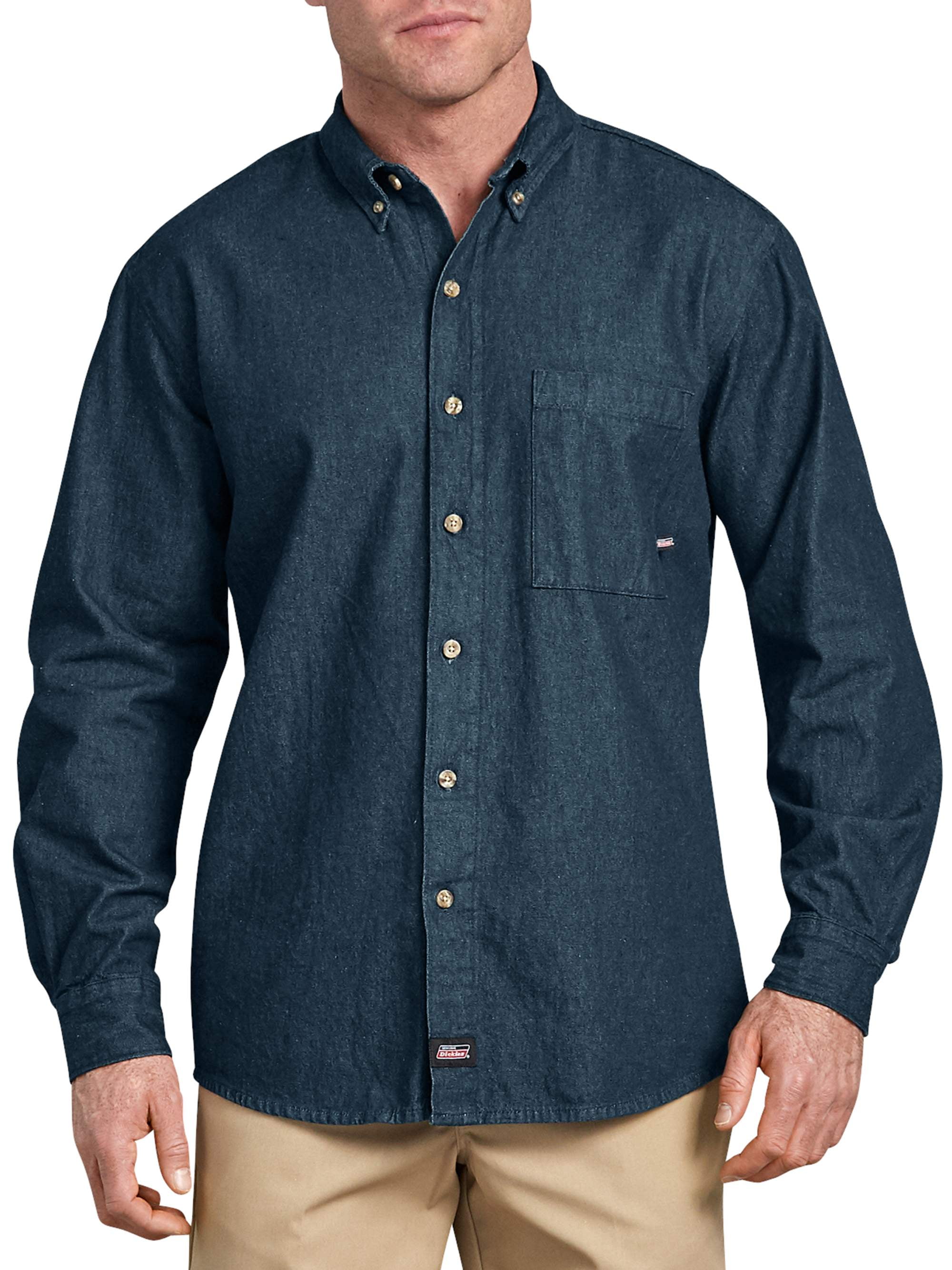 mens denim work shirts long sleeve