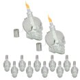 thumbnail image 1 of Sunnydaze Grinning Skull Glass Tabletop Torches - Clear - 16-Pack, 1 of 10