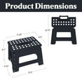 thumbnail image 4 of Home Folding Step Stool For Kids Adults 9" Heavy Duty Plastic Stool W/ Handle by Lexi Home, 4 of 6