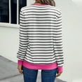 thumbnail image 5 of Horkkom Long Sleeve Shirts for Women, V Neck Striped Shirt, Spring Loose Casual Tops M, 5 of 7