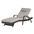 thumbnail image 6 of PAPROOS Outdoor Chaise Lounge Chair Set of 2, Rattan Patio Chaise Lounge Chair with Cushion and Arms, Modern 5-Positions Adjustable Outdoor Lounger Recliner for Poolside, Garden, Backyard, Light Gray, 6 of 9