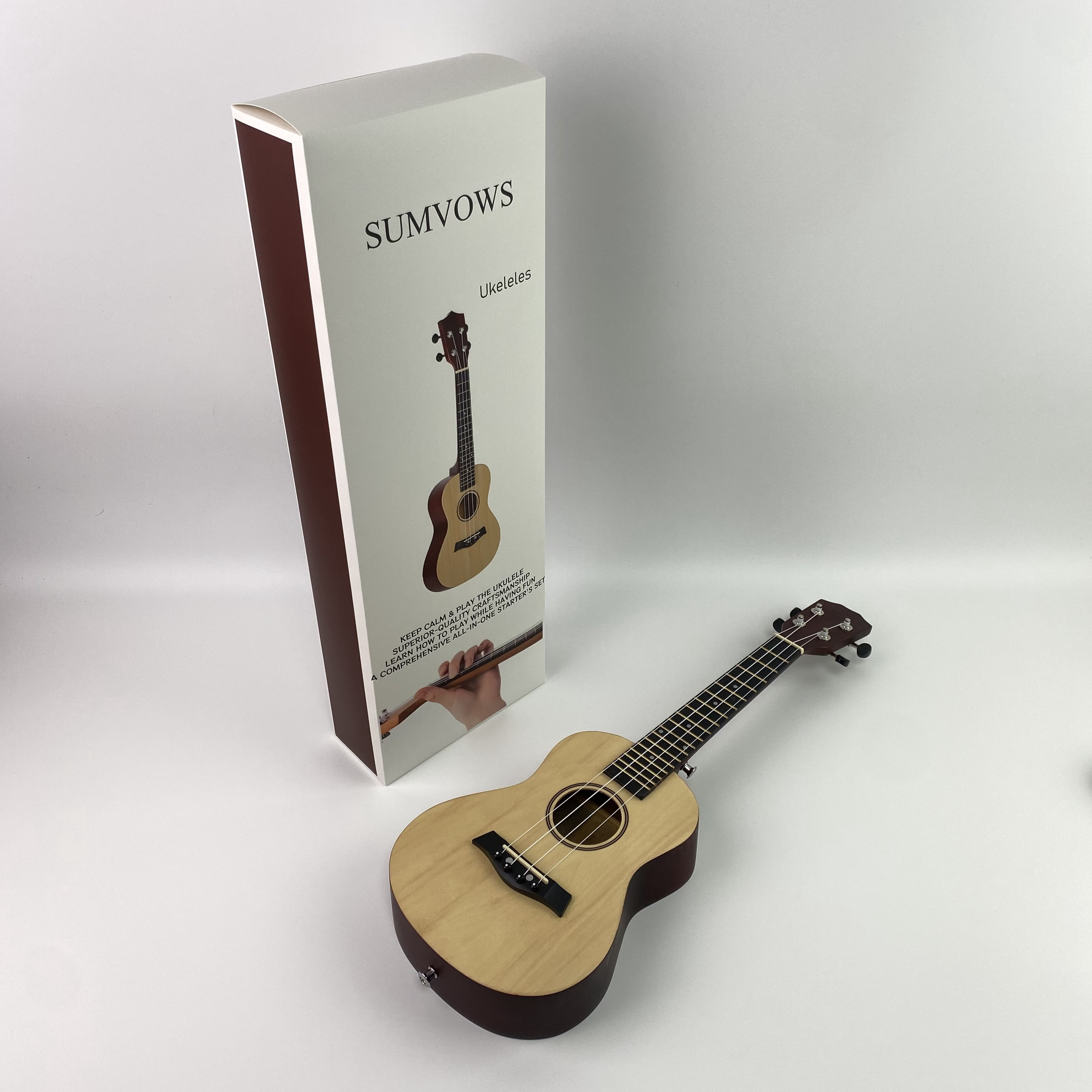SUMVOWS Ukeleles - 21 Inch w/String Mahogany Soprano Ukulele