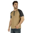 thumbnail image 3 of Inkmeso T-Shirts à Manches Courtes Raglan en Coton Léger Unis T-Shirt Classique Henley pour Hommes, 3 of 7