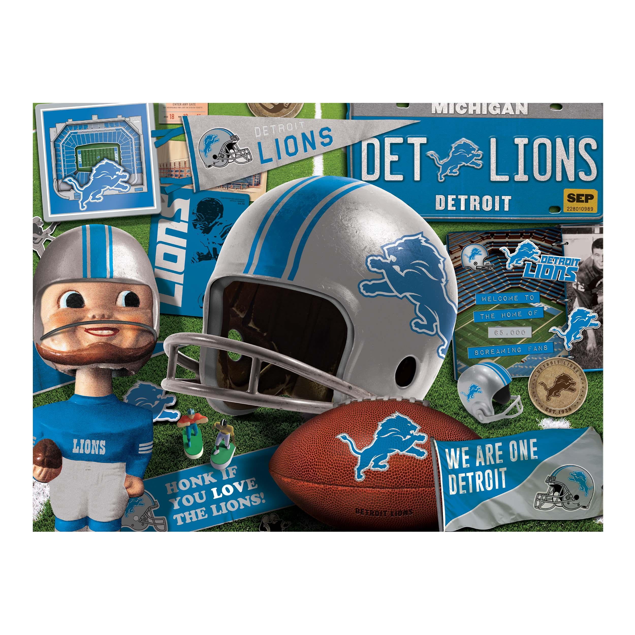 YouTheFan NFL Detroit Lions Retro Series Puzzle – 500 PC