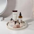 thumbnail image 7 of Silicone Bathroom Tray Round Kitchen Counter Organizer Decorative Vanity Accessories Coffee Table Decor for Perfume, Candle, Soap Dish, 9 Inch, Beige, 7 of 7