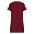 thumbnail image 4 of XuJwPNcy Summer Dresses for Women Fashion Short Sleeve Crewneck Mini Dress Casual Loose Solid Color Dresses, 4 of 5
